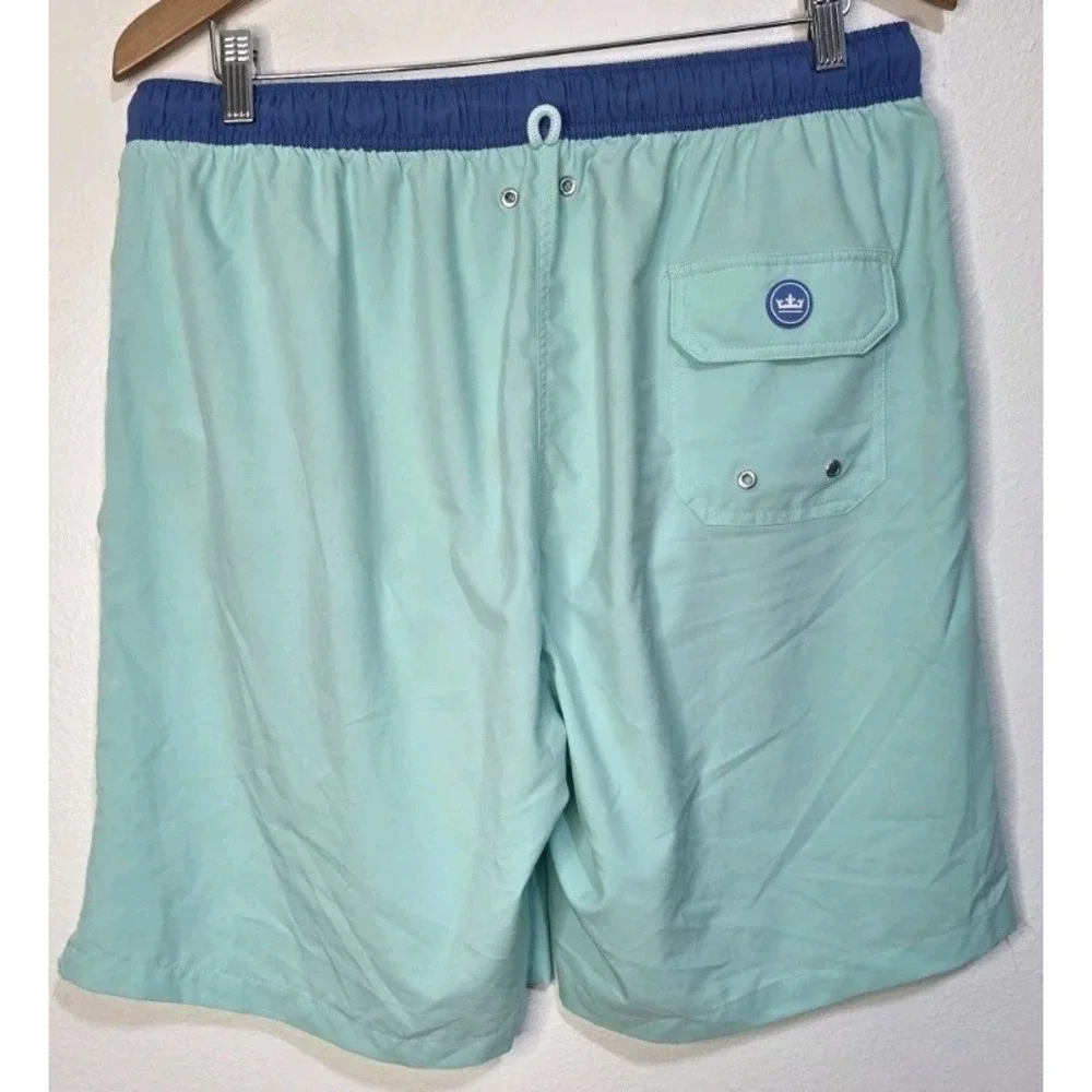 Peter Millar‎ Shorts Men XL Teal Seaside Collection Lined Swim Trunks Beach